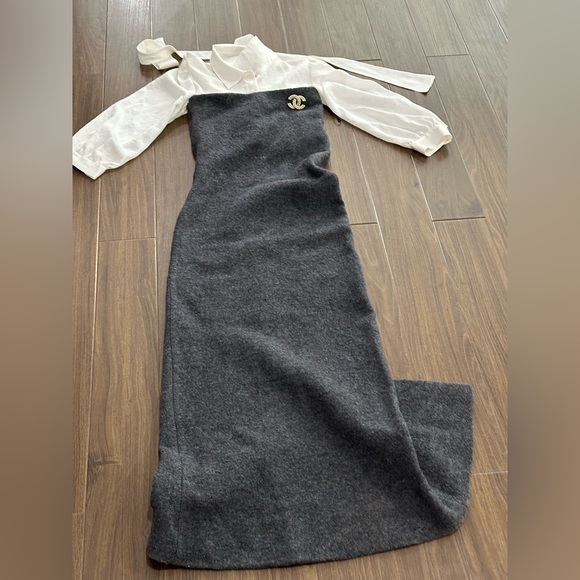 Zara seasonal collection textured dress including brooch and shirt - Picture 2 of 13